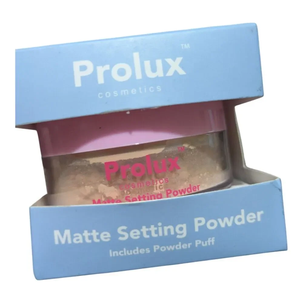 Prolux Cosmetics Matte Setting Powder with Powder Puff – Loose Face Powder